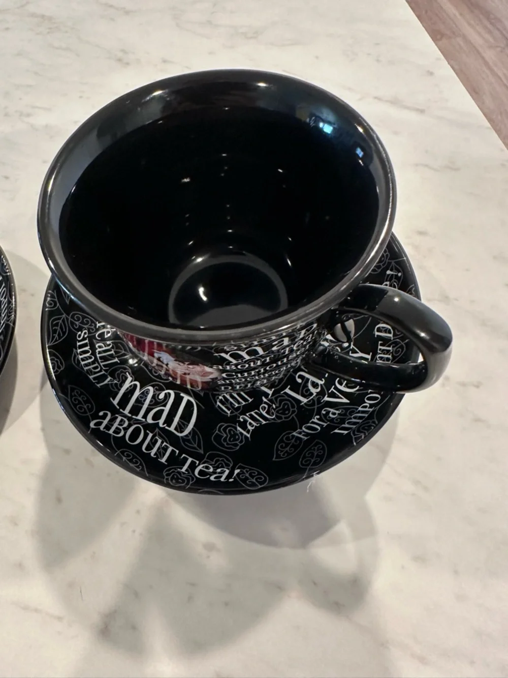 RARE!! New Disney Alice in Wonderland Black Teacup & Saucer Sets - 2 sided